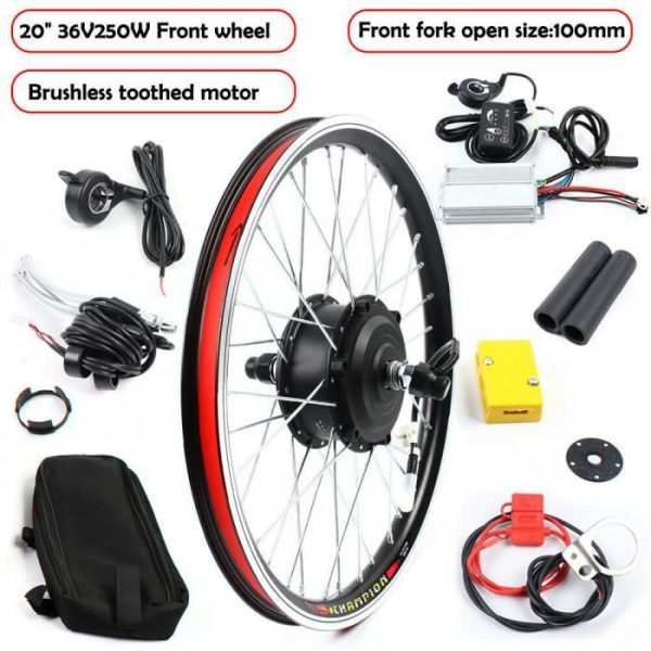 20 '' 36V 250W kit de conversion du moteur du moyeu de roue avant du vélo électrique ebike conversion