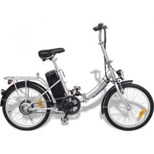 20" Vélo électrique pliable et pile lithium-ion Alliage d'aluminium 25 km/h Argent