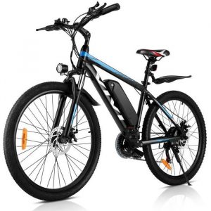 26" Vélo électrique VTT, E-Bike Vélos pour Adultes Hommes avec Batterie Lithium-ION Amovible De 10.4 Ah, Shimano 21 Vitesse, Jaune