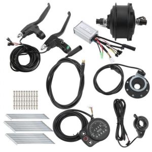 Akozon Kits de conversion de vélo électrique Kit de Conversion de Vélo Électrique Moteur 48V 250W Jante 24 po 12G avec Compteur