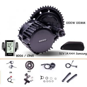 BAFANG 8FUN Kit moteur pédalier BBSHD 1000W 100MM Kit pour vélo Électrique Écran C965 Cellules SAMSUNG 52v14,4ah