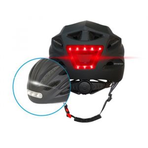 BEEPER - Casque avec LED avant et arrière pour Vélo, VTT, Trottinette électrique, Taille M, Noir ME134M-N