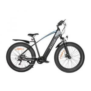 BEZIOR XF800 Meilleur Vélo Électrique 26'' Moteur Central 500W 13Ah 40km/h Transmission à 7 Rapports Noir et Bleu