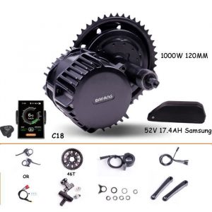 Bafang Vélo Électrique à Moteur Central BBS03B 1000W de Conversion Ebike Kit avec Écran C18 52v17,4ah Samsung Batterie au lithium