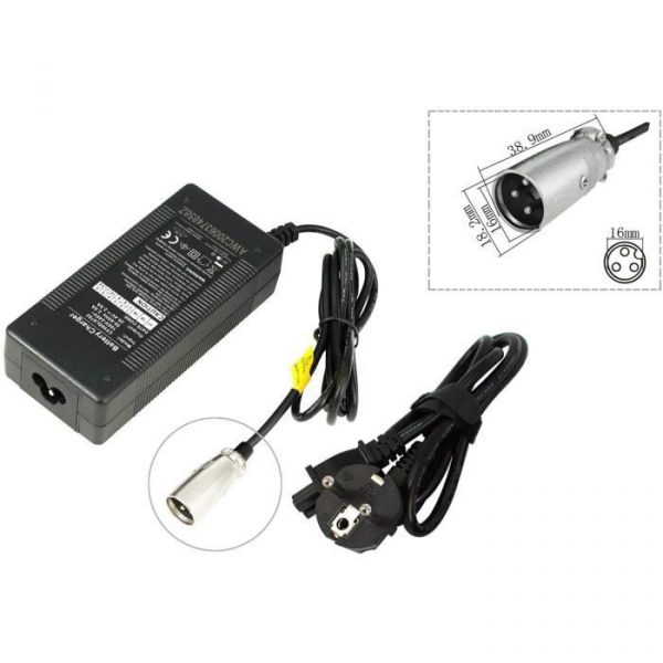 Chargeur 24 VOLT 2 AMPÈRE pour Decathlon vélo électrique Elops 500, Original E ou Tilt E