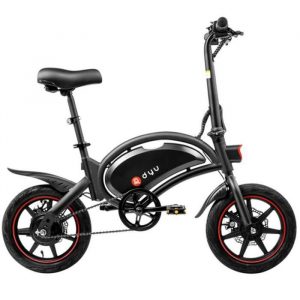DYU D3F avec vélo électrique pliant à pédale 14 pouces pneus en caoutchouc gonflables moteur 250W batterie 10Ah vitesse maximale 25