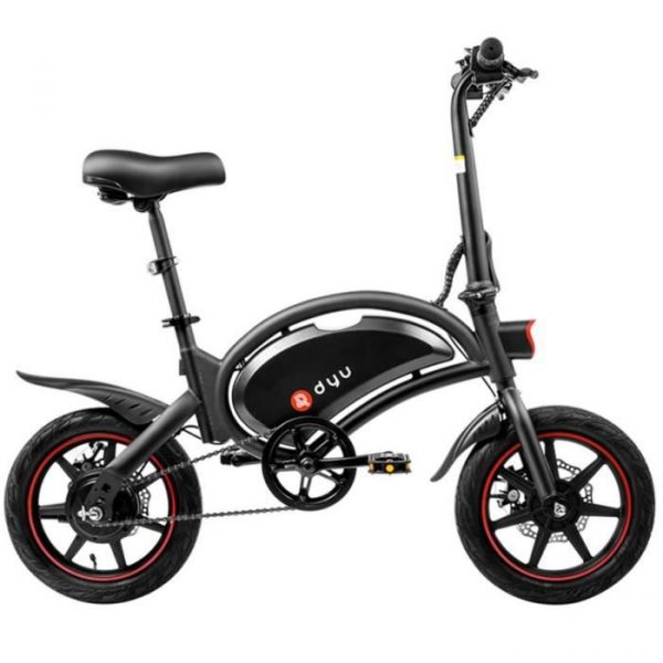 DYU D3F avec vélo électrique pliant à pédale 14 pouces pneus en caoutchouc gonflables moteur 250W batterie 10Ah vitesse maximale 25