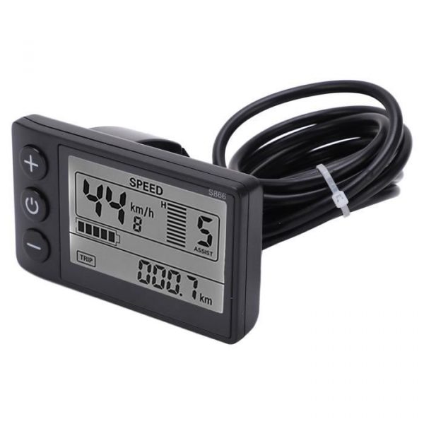 Dilwe Écran LCD pour vélo électrique S866 S866 Vélo électrique Affichage LCD Mètre 24V 36V 48V Panneau de commande de scooter