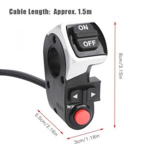 Dilwe interrupteur de klaxon Ebike 3 en 1 combiné vélo lampe avant klaxon tournant interrupteur de lumière pour vélo électrique