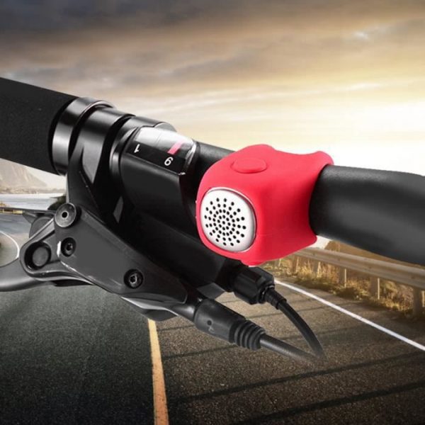 Dioche Klaxon électrique de vélo Klaxon Électrique de Guidon de Vélo de Montagne Sonnerie Alarme pour Cyclisme (Rouge)