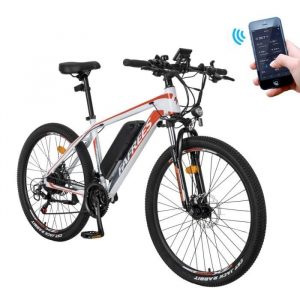 Fafrees HAILONG-ONE, Vélo électrique 26 pouces, 350W, 36V 10Ah, 25km/h, Frein à disque, SHIMANO 21 vitesses, Support APP - Blanc