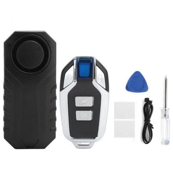Fdit Alarme antivol de moto Alarme antivol avec alerte de vibration pour vélo électrique Scooter moto usage domestique (noir 22R2