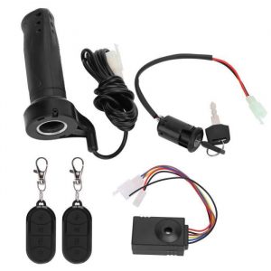 Fdit Alarme antivol de vélo électrique 3pcs/set Alarme Antivol Télécommande avec Poignée d'Accélérateur à Câble Long
