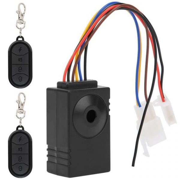 Fdit Alarme de tricycle électrique Alarme Antivol avec Télécommande Protection Sûre pour Vélo/Tricycle/Scooter Électrique