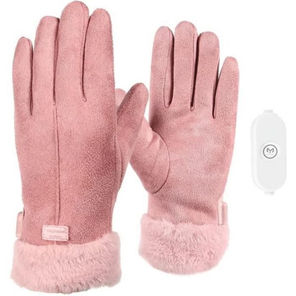Gants Chauffants USB d'Hiver pour Femmes, Gants Chauffe-mains électriques pour Moto Vélo Cyclisme d'Extérieur, Gants Chauffants Tact