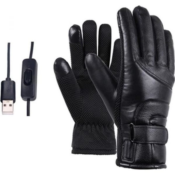 Gants Chauffants USB d'Hiver pour Homme Femme, Gants Chauffe-mains électriques pour Moto Vélo Cyclisme d'Extérieur, Gants Chauffants