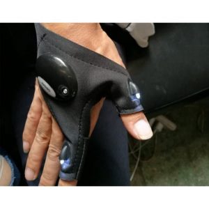 Gants de pêche en plein air électriques pour éclairage de nuit LED lampe de poche avec index de pouce gants de vélo pour camping,438