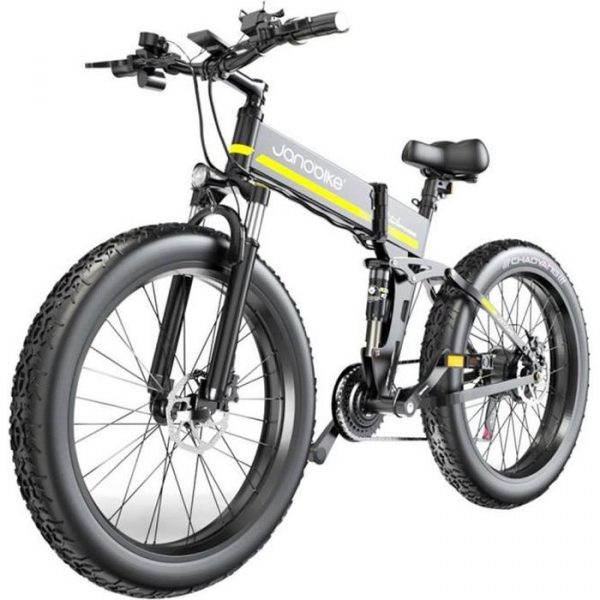 JANOBIKE H26 VTT Électrique Vélo Électrique Fat Tire, 1000W, 7 Vitesses, 40km/h 48V 12.8Ah, Portée Jusqu'à 50KM, 26 Pouces