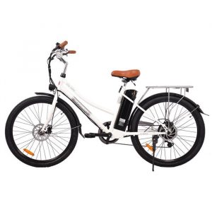 KAISDA K6 Vélo de ville électrique 26 pouces 36V 10Ah 350W Moteur Shimano 7 vitesses e-bike étanche IP54 LED Light - Blanc