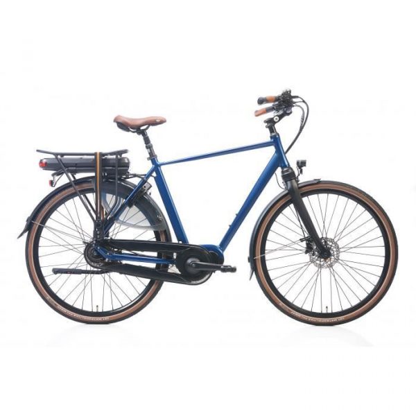 Kohlman Vélo de ville électrique Deluxe 28 pouces 54 cm Homme 8SP Hydraulique Frein à disque Bleu
