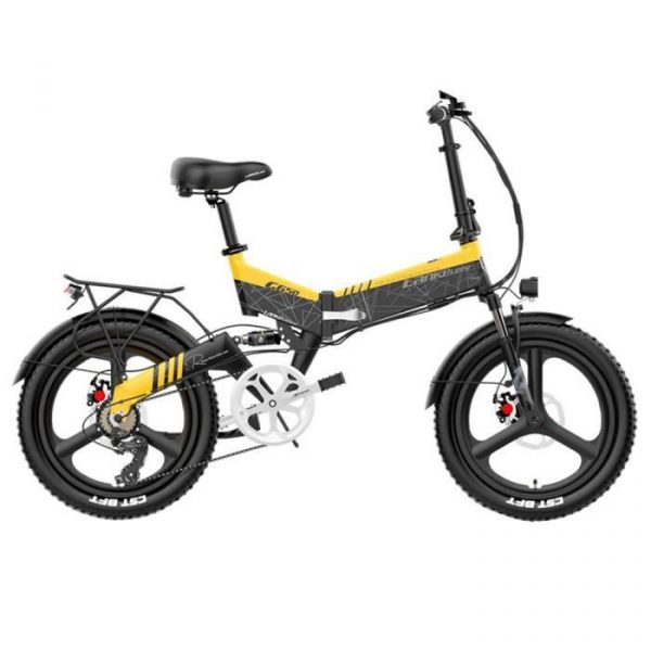 LANKELEISI G650, Vélo Électrique 400W Moteur 14.5AH Batterie, 20 Pouces Pneu Pour Commut-Jaune