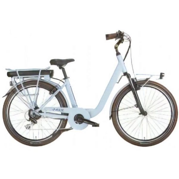 MBM Vélo de ville électrique Pulse 28 pouces 46 cm Femme 7SP V-Brake Bleu ciel