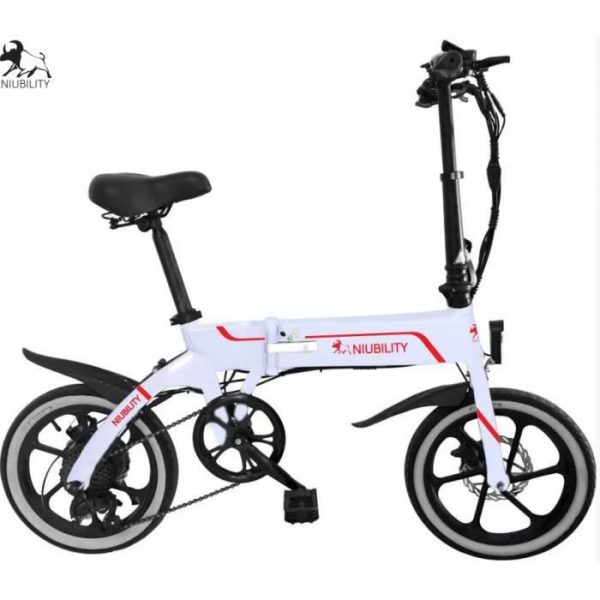 NIUBILITY B16 Électrique Vélo Pliant, 16 Pouces, 42V 10.4Ah Batterie, 40km -50km Kilométrage, 350W Moteur, Max 25km/h, Double Frein