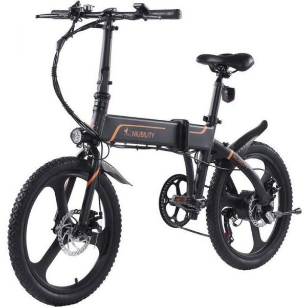 NIUBILITY B20 Vélo Pliant Cyclomoteur Électrique , 20 Pouces, Batterie 42V 10.4Ah, Kilométrage 40km -50km, Moteur 350W, Max 25km/h,