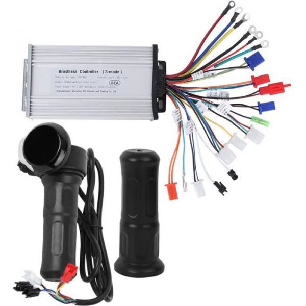 Poignée d'Accélérateur Écran LCD avec 12 Tubes Sinusoïdes 36V-48V Contrôleur de Vélo Électrique pour Scooter Électrique-QIW