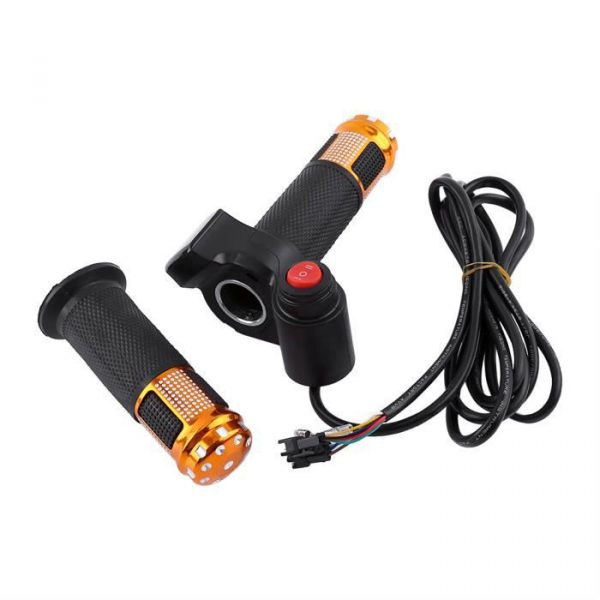 Poignées d'accélérateur de torsion 3 vitesses, poignée d'écran d'affichage à LED incluse, pour vélo électrique (doré) HB043