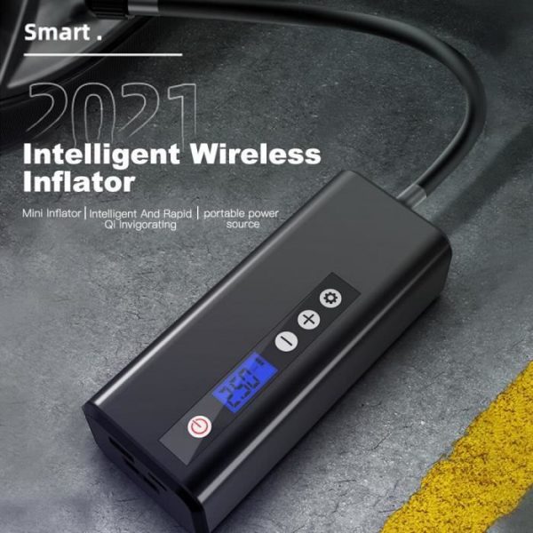 Pompe à Air électrique Portable sans fil, 4000mAh, 150psi, compresseur numérique pour pneus de voiture et vélo Black -XUNI792