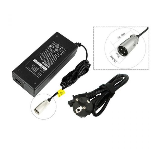 PowerSmart Chargeur 36V 2A pour vélo électrique Hilltecks Pliant, Compact, Work, Wattitud E-Bob