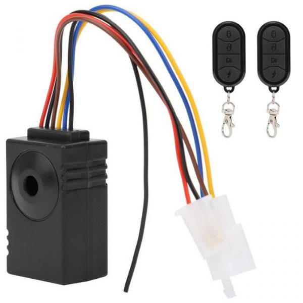 Qiilu Alarme de scooter électrique Alarme Antivol avec Télécommande Protection Sûre pour Vélo/Tricycle/Scooter Électrique