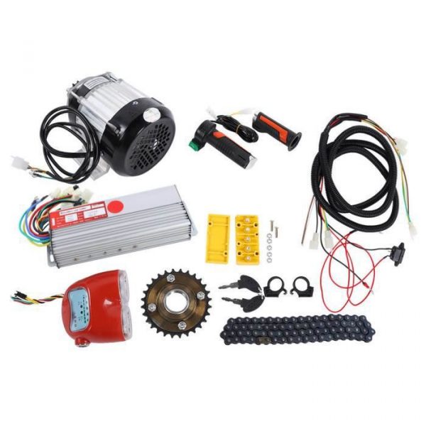 Qiilu Kit de moteur de vélo électrique Kit de moteur sans balai 48V 800W DC Kit de conversion de moteur de bricolage pour tricycle