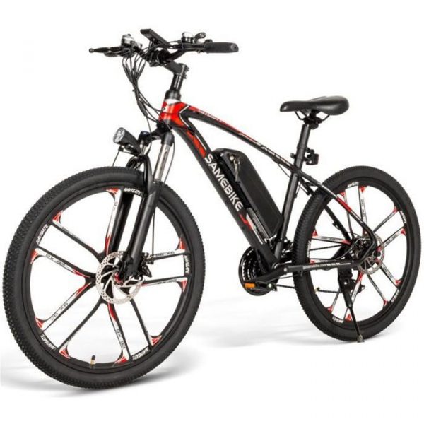 Samebike MY-SM26 roue à rayons vélo électrique Aviation cadre en aluminium 350W moteur puissant avec écran LCD phare e-bike noir
