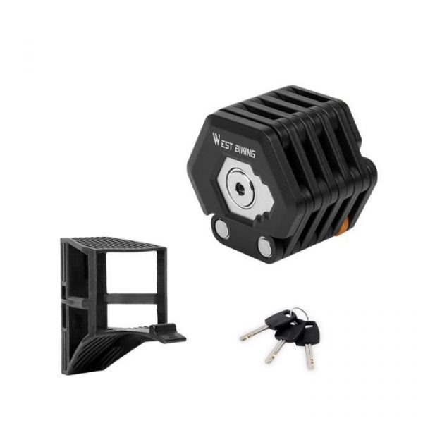 Serrure - barillet,Serrure à clé pliable et antivol pour vélo tout terrain, pour batterie de voiture électrique - Black[A4409]