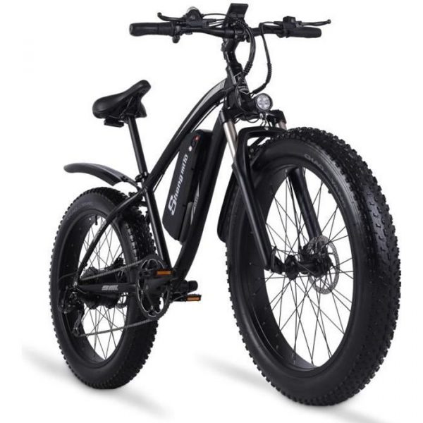 Shengmilo MX02S Vélo électrique 26'' Adulte 7 vitesses - Frein hydraulique à huile - 4.0 Foetus gras-48V17AH- 1000W - Noir