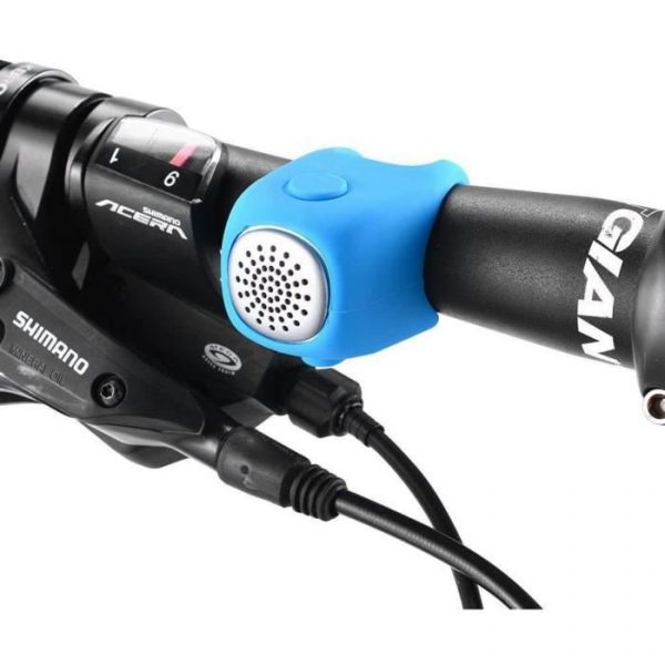 Sonnette de Vélo,sonnettes électriques de vélo,électriques Mini sonette de Velo,étanche élastique en Silicone Gel Bell 90dB,bleu