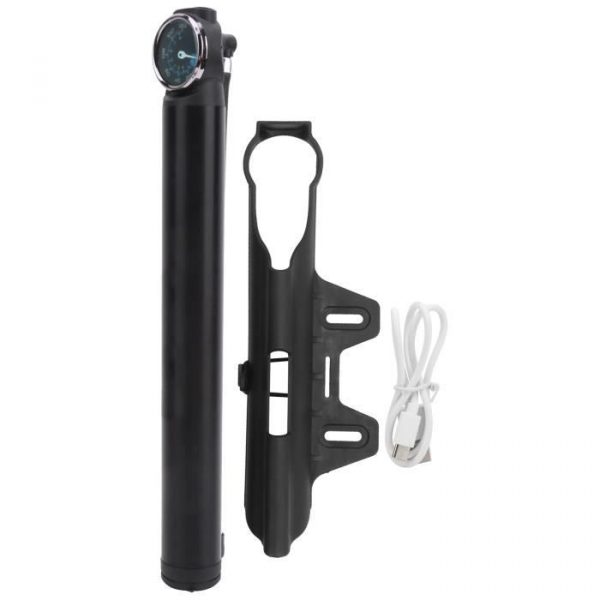 Tbest Pompe à vélo Pompe Électrique Portable Gonfleur de Pneu Charge USB 120PSI pour Vélo à Valve Américaine et Française