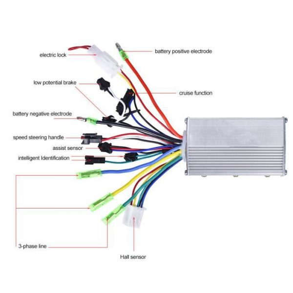 Tbest contrôleur de moteur de scooter Contrôleur de moteur sans balais 24V 250W pour scooter de vélo électrique