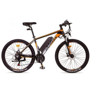 VTT électrique 26'' FAREES Vélo électrique 250W 25 km/h 10Ah 21 Vitesses Noir-Orange