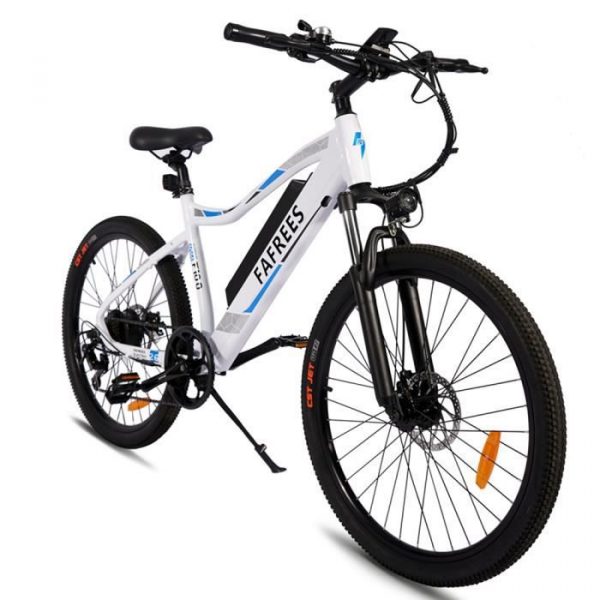 Vélo assistance électrique 26'' Fafrees F100 Autonomie 80km Moteur 350W Vitesse max 33km/h 48V 11,6Ah VTT Blanc
