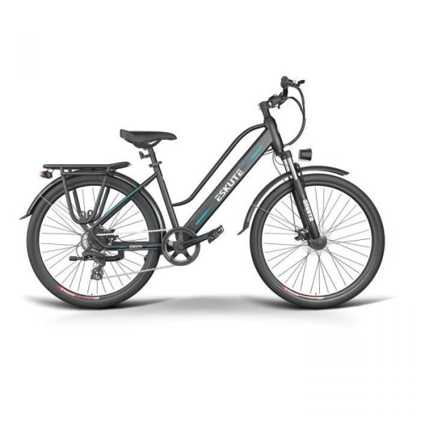 Vélo de ville électrique à Assistance 250W, Batterie Lithium-ION 36V/10Ah Amovible, Shimano 7 Vitesses, Frein à Double Disque, Mixte