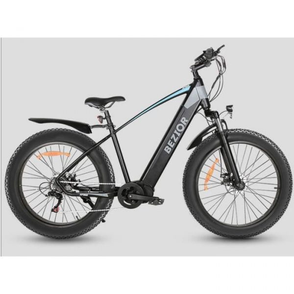 Vélo électrique 26" BEZIOR XF800 Max 40km-h Moteur 500W 48V 13Ah Noir-Bleu