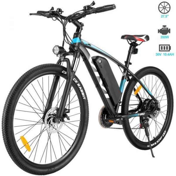 Vélo électrique 27.5 pouces vélo de montagne 250W VTT 21 vitesses Shifter frein à disque Bleu EU Prise