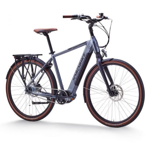 Vélo électrique 28'' JOBO Henry Adulte 8 vitesses - Freins à disque - LCD - 110Km - 250W - Gris
