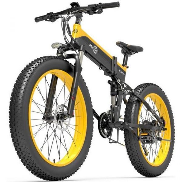 Vélo électrique BEZIOR X500 500W pliants 26 pouces Batterie au lithium 12,8Ah Shimano à 6 vitesses avec Écran LCD pour Noir