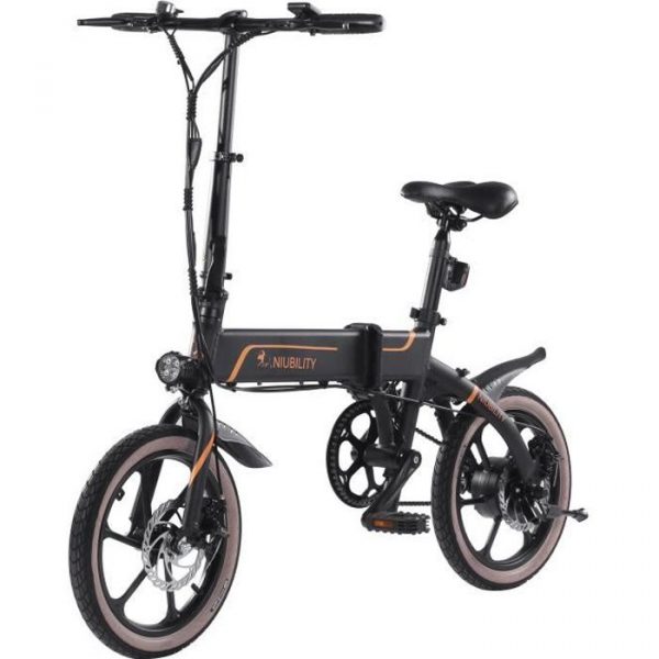 Vélo électrique NIUBILITY B16 16 pouces 42V/10.4Ah 350W Vélo cyclomoteur électrique pliant avec écran LCD pour adultes Noir