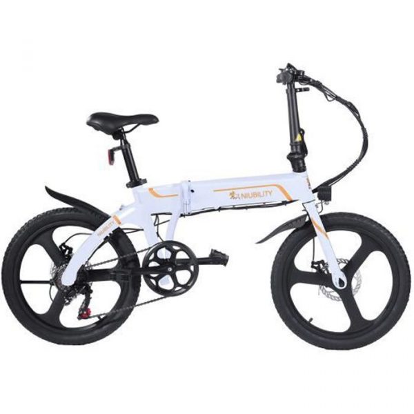 Vélo électrique NIUBILITY B20 20 pouces 42V/10.4Ah 350W Vélo cyclomoteur électrique pliant avec écran LCD pour adultes Blanc