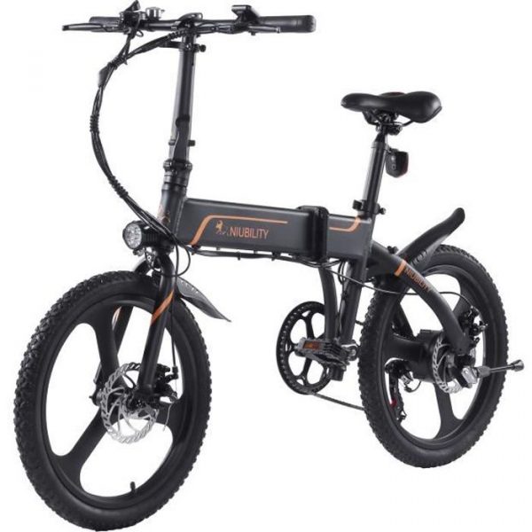 Vélo électrique NIUBILITY B20 20 pouces 42V/10.4Ah 350W Vélo cyclomoteur électrique pliant avec écran LCD pour adultes Noir